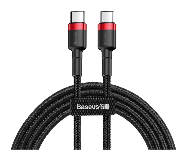 Baseus Kabel USB-C - USB-C PD QC 60W 3A 480Mb/s 1m czarno-czerwony - 1502028 - zdjęcie